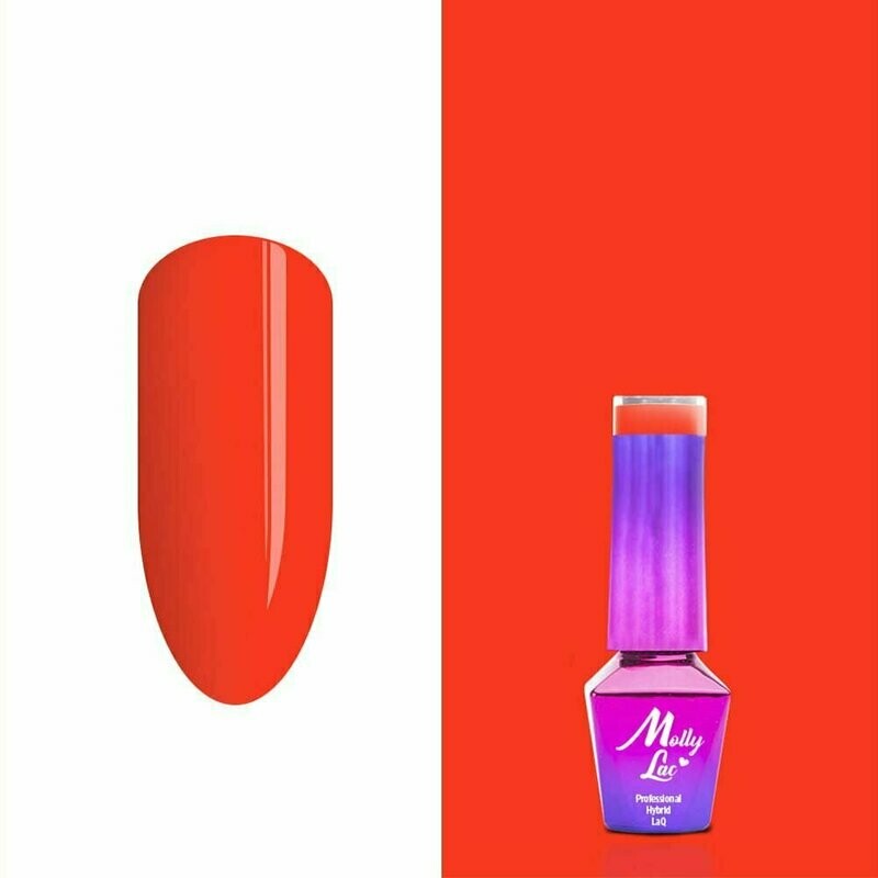 Molly Lac Esmalte Semipermanente 10ml Color 198 Hearts&Kisses Red Kiss