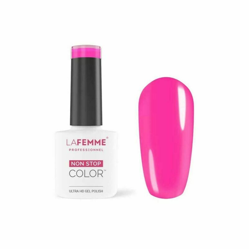 Non-Stop Color Esmalte Gel UV/LED  8g Color H114 Neon Pink