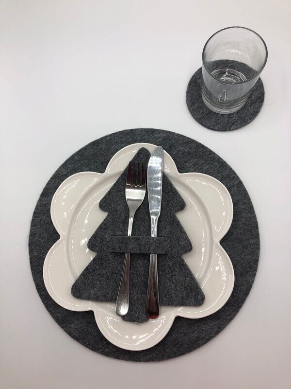 4 Stück Set aus Filz "Tannenbaum" (4 Stücke)