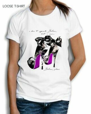 Italian Black Shoes Woman Print Art T-shirt Italian Black Shoes Woman Print Art T-shirt