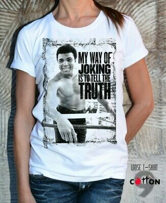 Muhammad Joking Truth Print Cotton T-Shirt Muhammad Joking Truth Print Cotton T-Shirt
