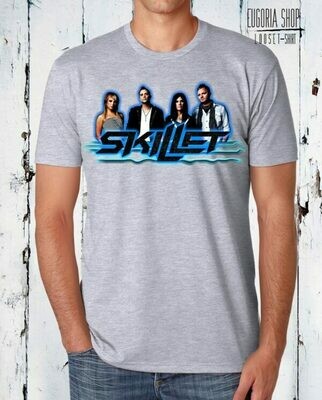 Blue Skillet Print Cotton Celebrity T-Shirt Blue Skillet Print Cotton Celebrity T-Shirt
