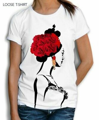 Fashion Art Woman Crown Print Cotton T-shirt Fashion Art Woman Crown Print Cotton T-shirt