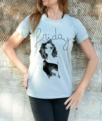 Graphic Friday Girl Print White Cotton T-shirt Graphic Friday Girl Print White Cotton T-shirt