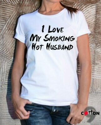 Hot Husband Funny Text Print Cotton T-shirt Hot Husband Funny Text Print Cotton T-shirt