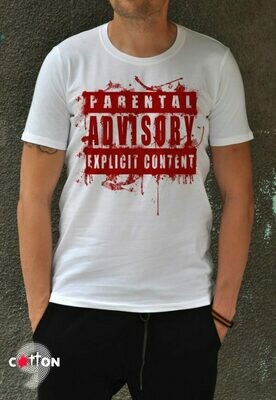 Parental Advisory Funny Text Cotton T-Shirt Parental Advisory Funny Text Cotton T-Shirt