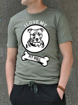 Pit Bull Funny Text Print Cotton T-shirt Pit Bull Funny Text Print Cotton T-shirt