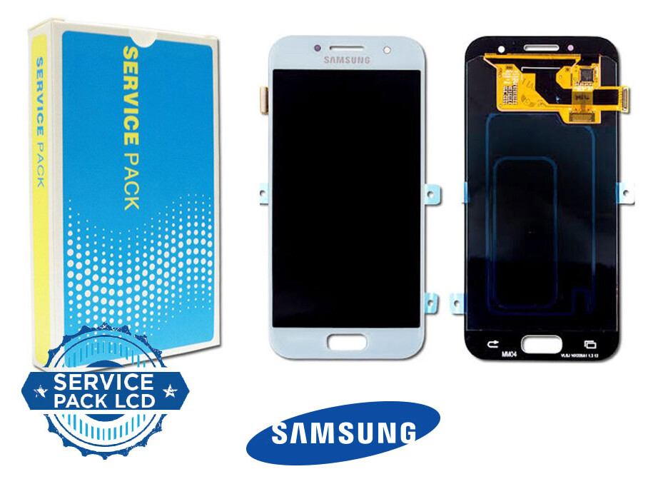 DISPLAY SAMSUNG A3 2017 - A320 BLUE SILVER  - SERVICE PACK