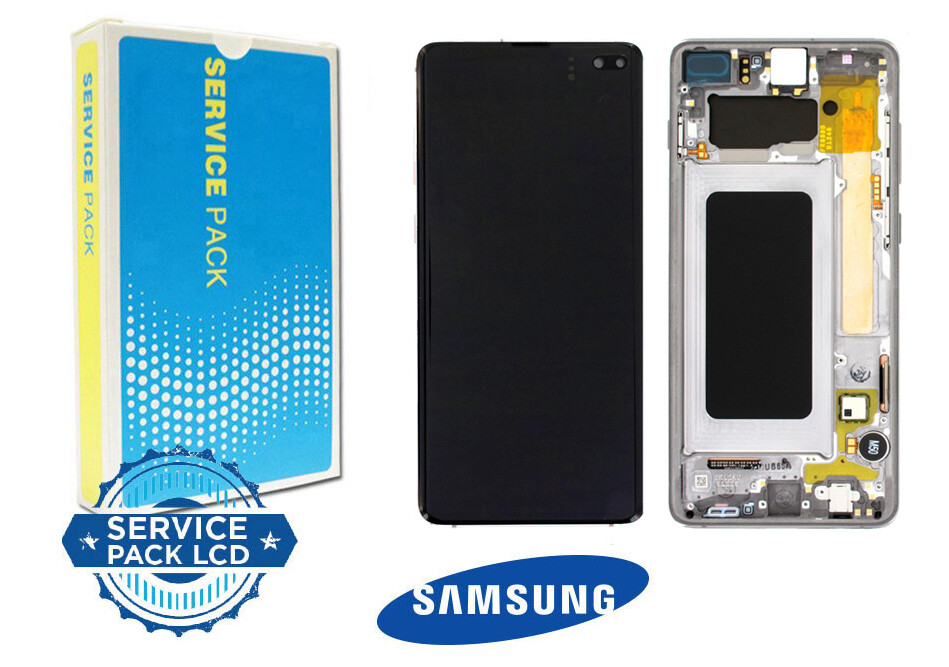 DISPLAY SAMSUNG S10 PLUS - G975  CERAMIC WHITE - SERVICE PACK