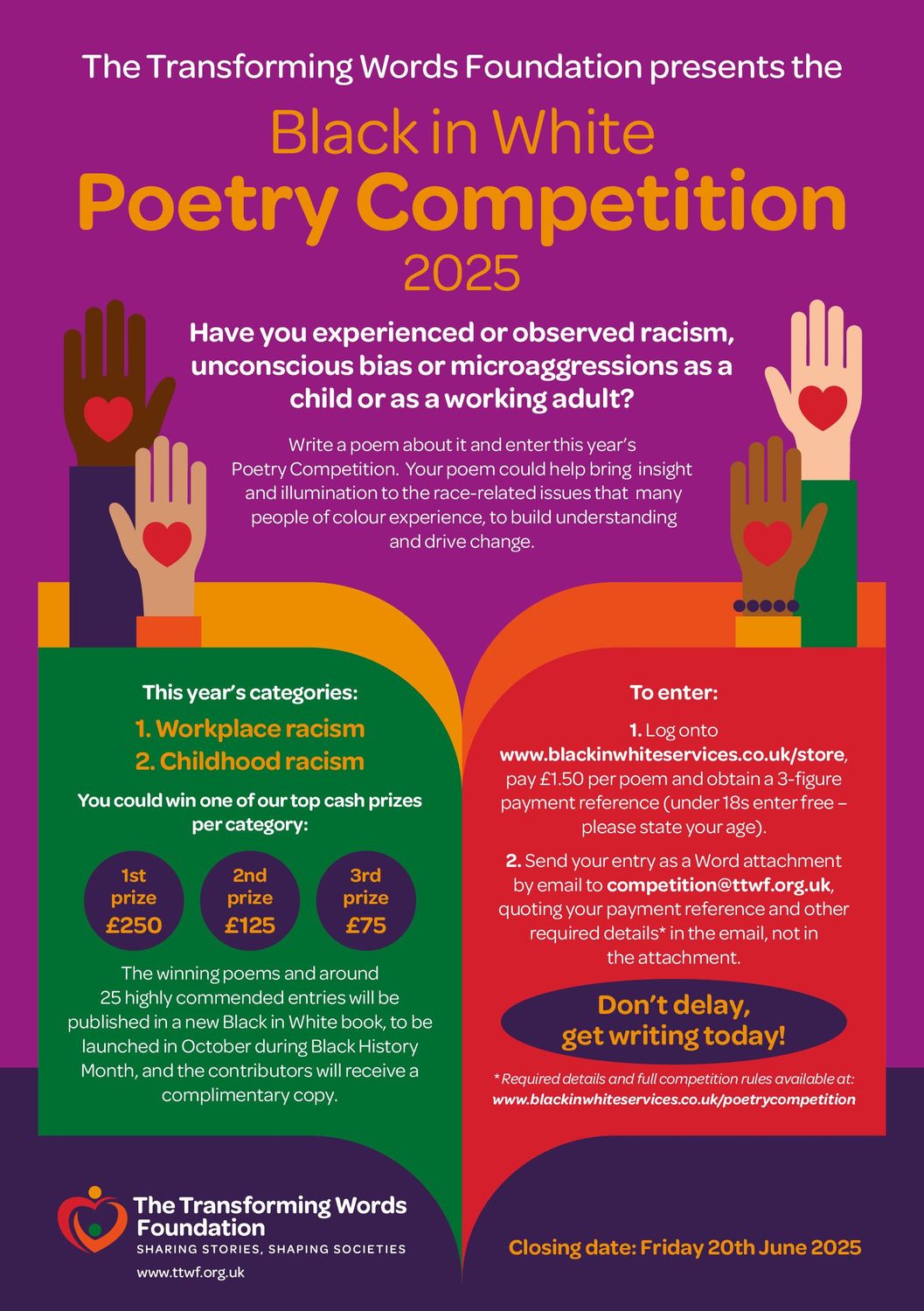Black in White Poetry Competition 2025: Entry Fee