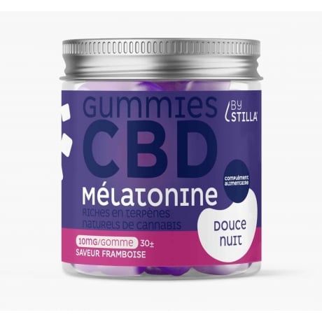 Gummies CBD Douce nuit Mélatonine Framboise 300mg 30pcs