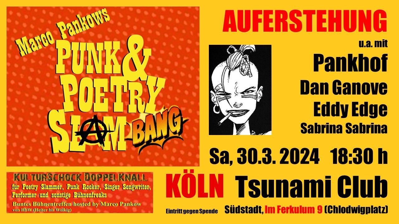 30.03.2024 Punk & Poetry Slam Bang Köln Supporter Ticket