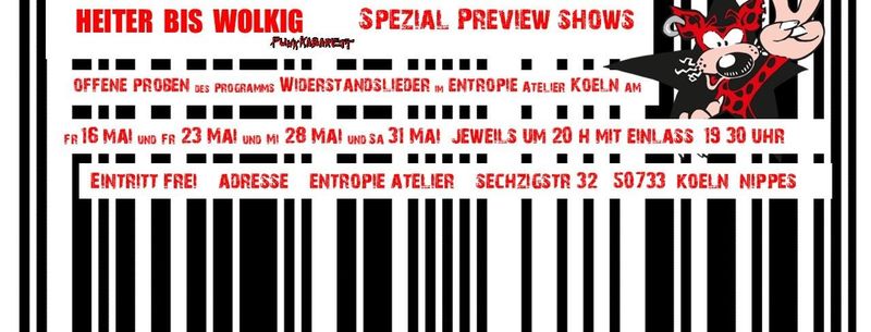 Kostenloses Ticket HbW- Try Out Show Widerstandslieder (Köln)