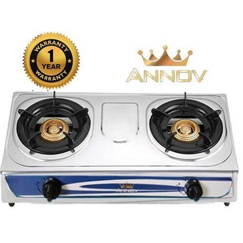 Annov 2 Burner Gas Cooker Stainless Steel