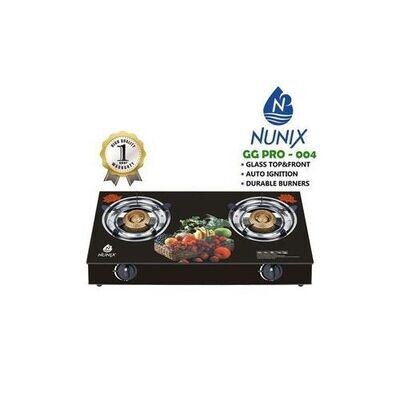 Nunix Glass Table Top Burner + Pipe + 6Kg Regulator +Tightener