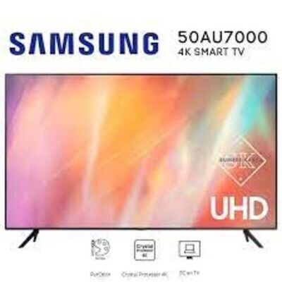 Samsung 50AU7000, 50 INCH 4K UHD Smart TV, Youtube, Netflix-Black