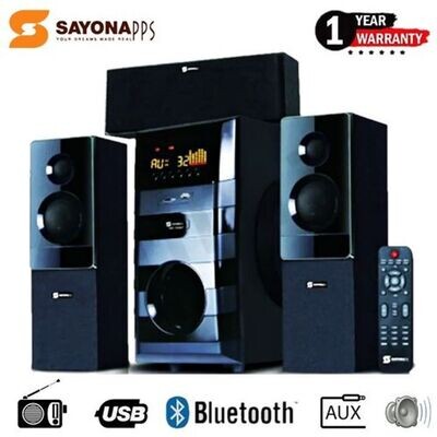 WOOFER;- Sayona SHT-1131BT HOME THEATRE SYSTEM 3.1Ch Remote LED Display Compatible with DVD, CD, MPEG-4, MP3 &amp; WMA Aux/Digital FM ready USB Support Bluetooth Equalizer functionalit Black