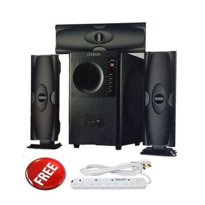 Vitron 3.1CH Multimedia X-Bass Speaker System Home Theatre System AC/DC Subwoofer Bluetooth Woofer USB/SD/FM Home Audio System with Remote Control Black 10000w v635