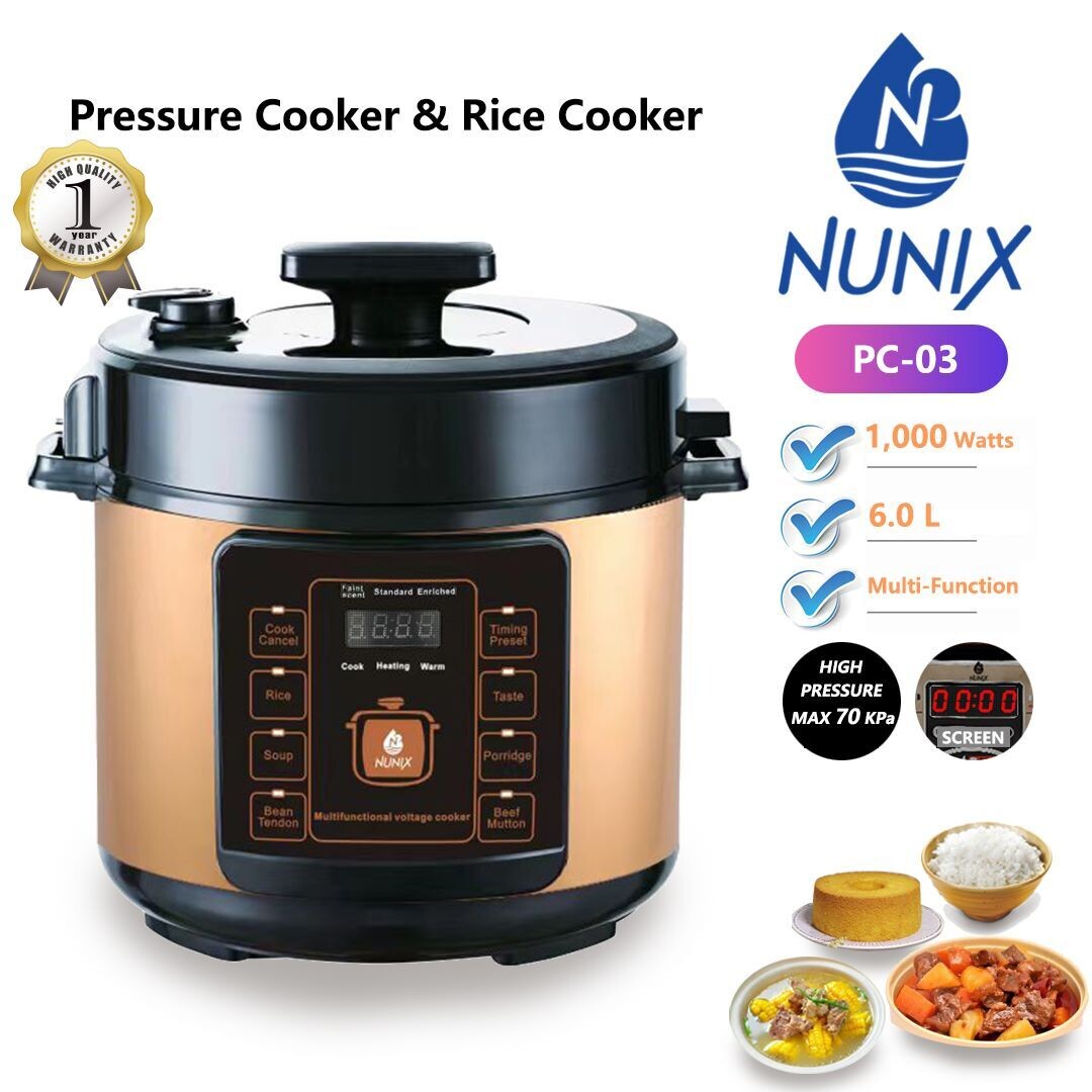NUNIX PRESSURE COOKER 6LTRS
