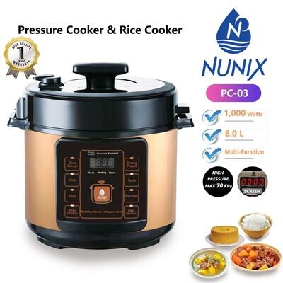 NUNIX PRESSURE COOKER 6LTRS