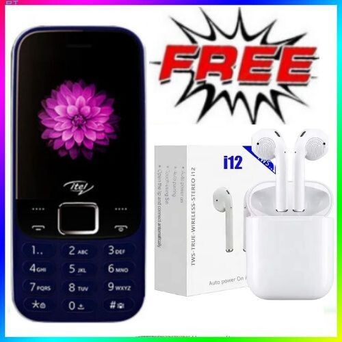 Itel It 5081-2.40" Screen//3-Triple SIM CARD//Kabambe Button Phone +Free Earpods