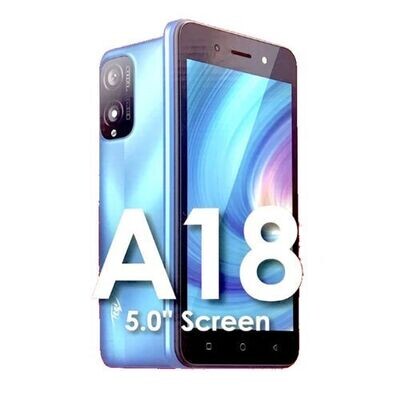 Itel A18, Display 5.0&quot; //32GB ROM+1GB RAM//Dual Sim//2400 MAh//Ksly -Blue