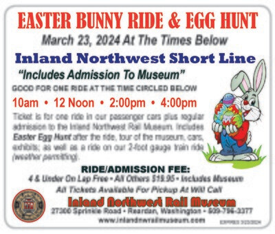 Easter Bunny Train Ride & Egg Hunt - March 23, 2024