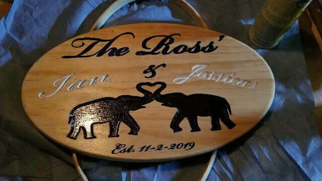 large custom pine name sign