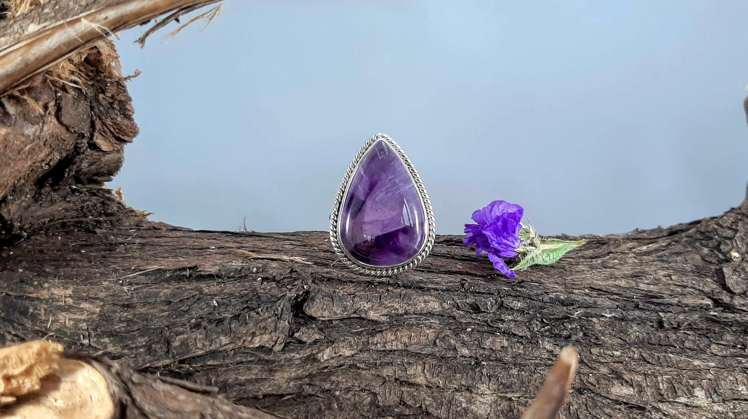 Natural Amethyst Sterling Ring