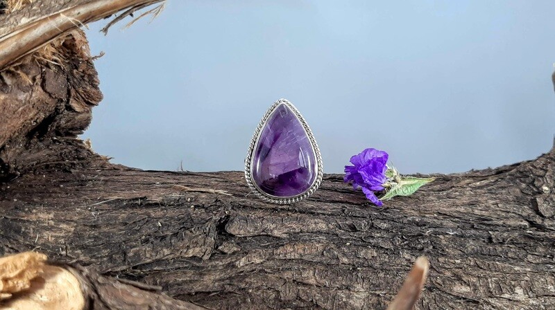 Natural Amethyst Sterling Ring