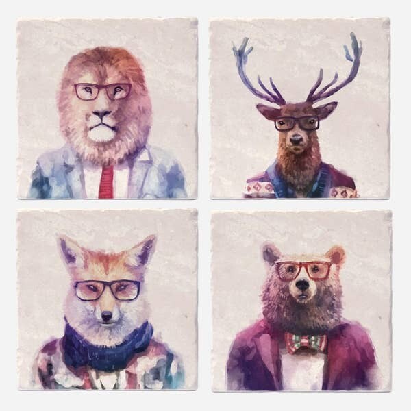 Versatile Coasters Sophisticated Beasts Coaster Tiles - Set of 4