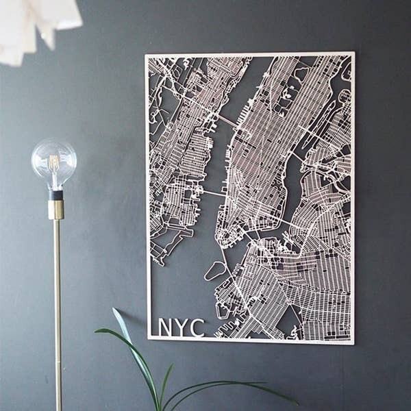 Papurino Large Wooden Citymap New York