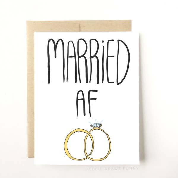Married AF Funny Wedding Card Funny Anniversary Card