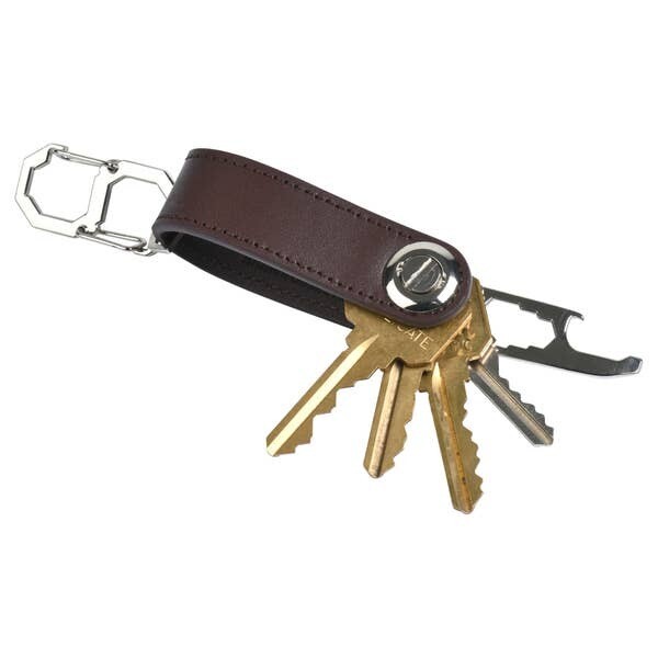 Brown Leather Key Organizer Keychain
