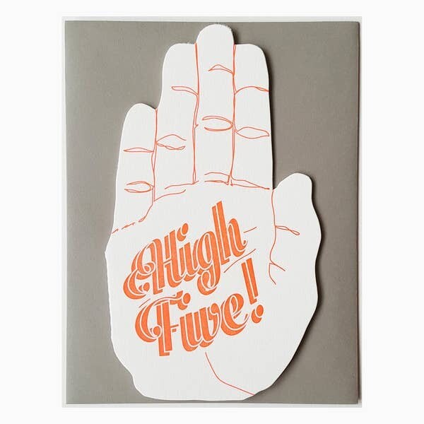 Blackbird Letterpress High Five Hand Card