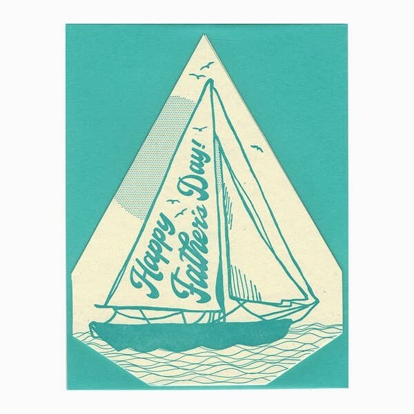 Blackbird Letterpress Sailboat Father's Day Card