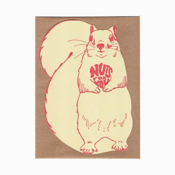 Blackbird Letterpress Nuts Squirrell Gift Card Holder