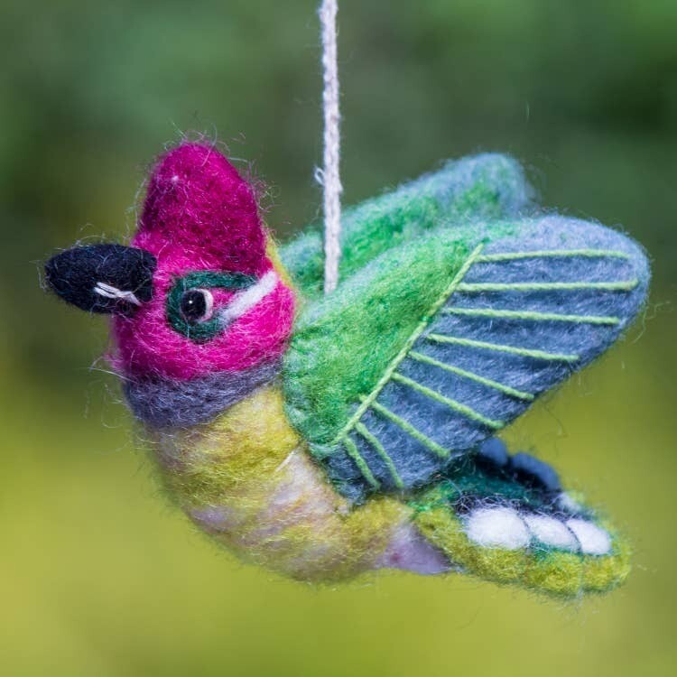 dZi Handmade Anna's Hummingbird Woolie Bird
