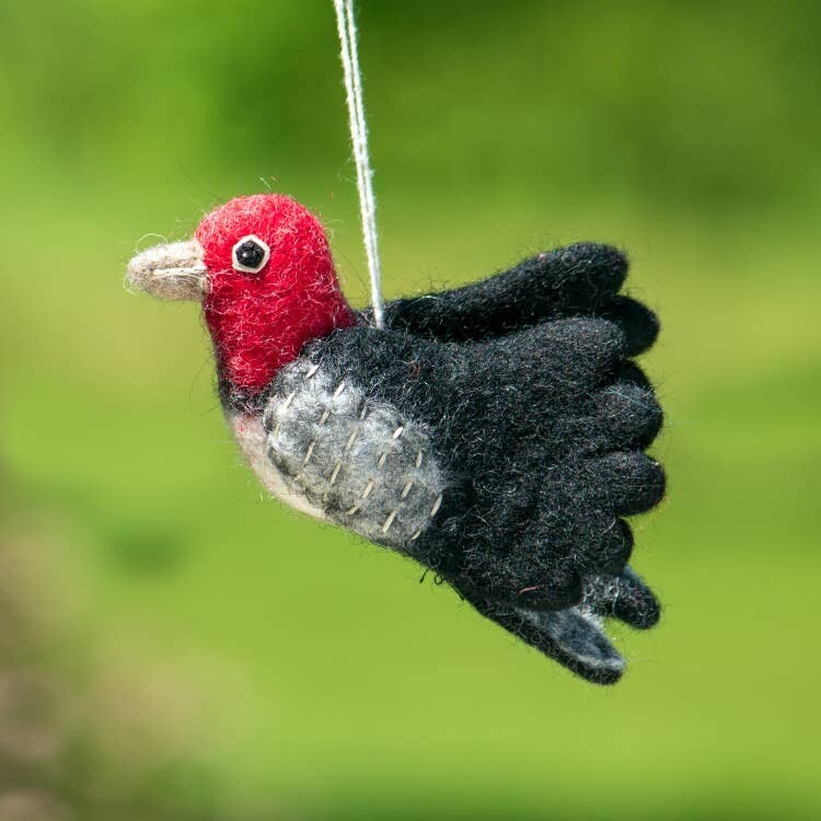 dZi Handmade Woodpecker Woolie Bird