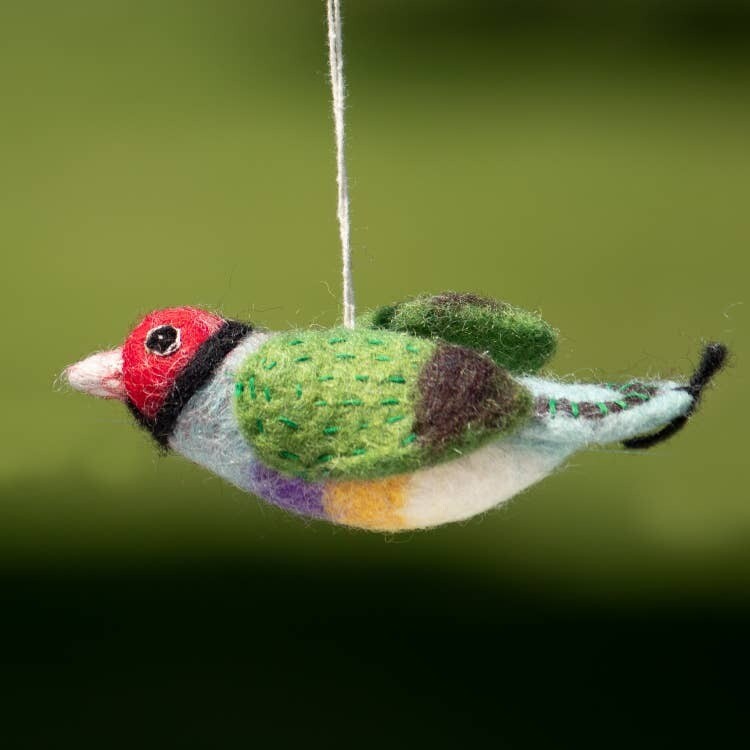 dZi Handmade Rainbow Finch Woolie Bird
