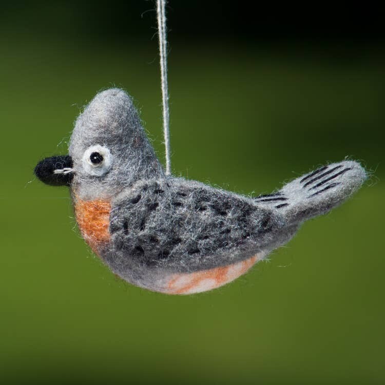dZi Handmade Tufted Titmouse Woolie Bird
