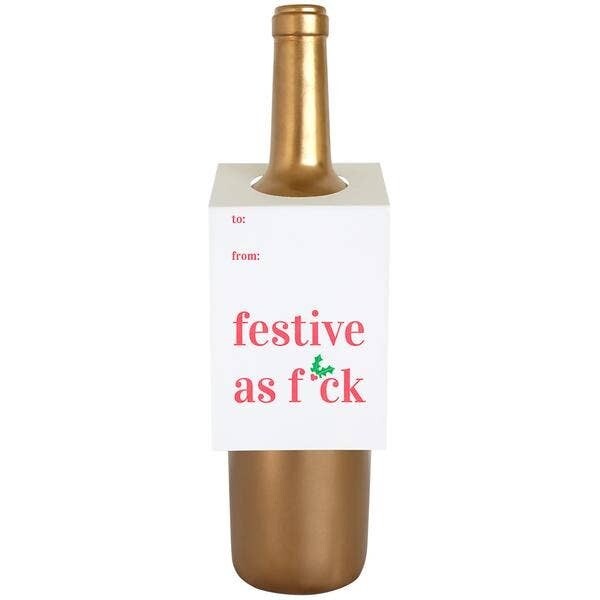 Festive As Fuck Holly Wine & Spirit Tag  - Singles