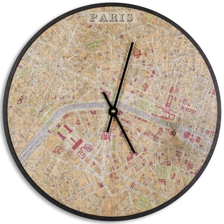 Cardboard Safari Paris Birch Wood Wall Clock