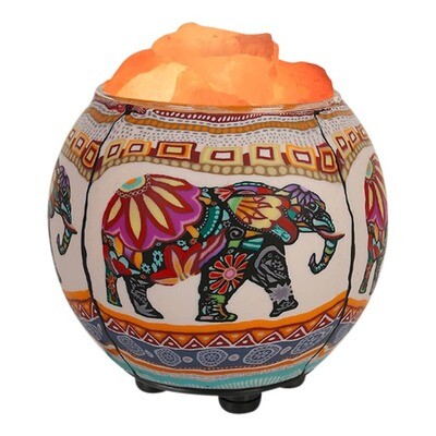 Ethnic Elephant Salt Lamp Diffuser With  Ul  Listed Dimmer