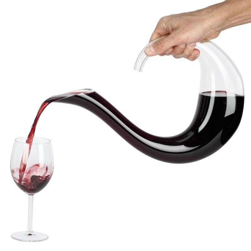 Funwares Handblown Swirl Glass Wine Decanter