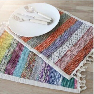 Upcycled Sari Placemat 19 x 12.5 inches