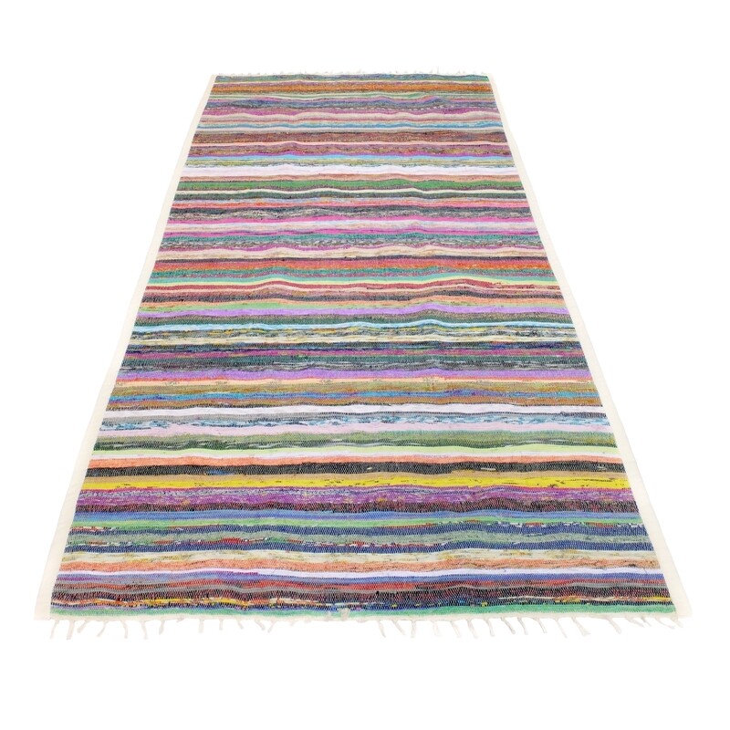 Local Women’s Handicrafts Upcycled Sari Rug 82 x 41 inches
