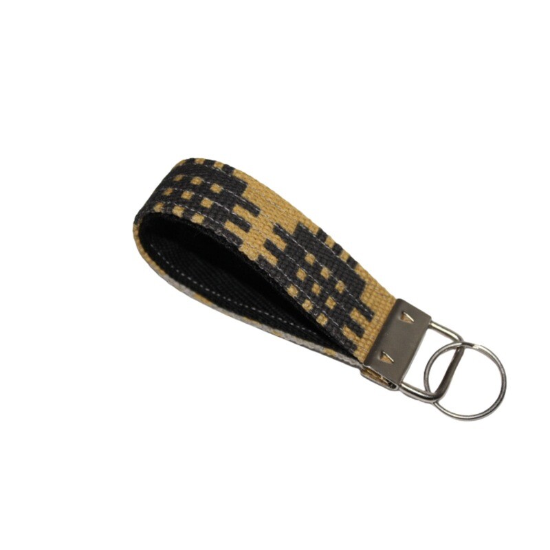 Moose & Co Welsh Tapestry Print Key Fob Loop Golden Mustard