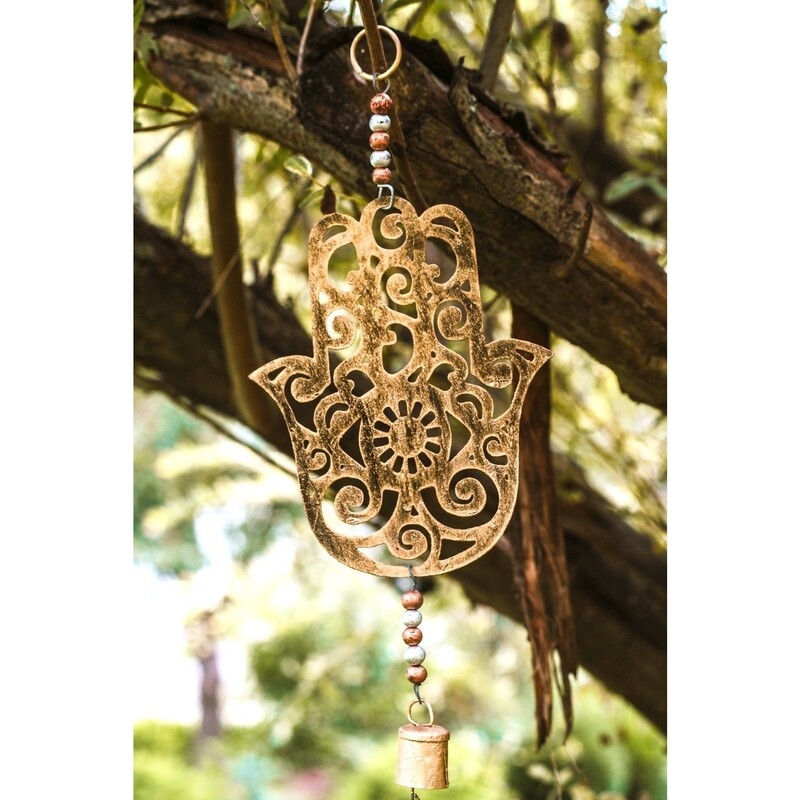 Mira Fair Trade Mini Buddha Gold Metal Hand Carved Metal Chime