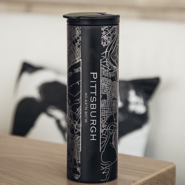 JACE.design Pittsburgh PA Map Matte Black Tumbler